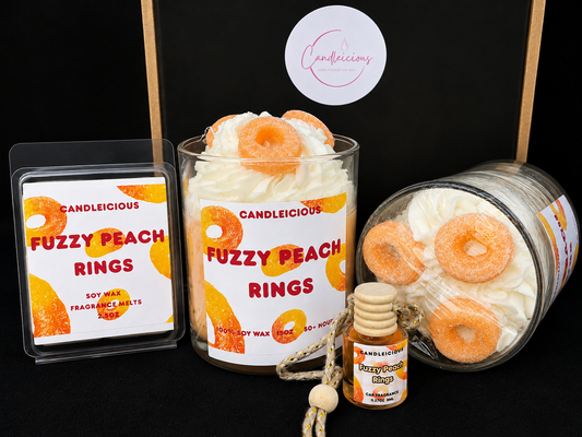 Fuzzy Peach Rings scented Candle