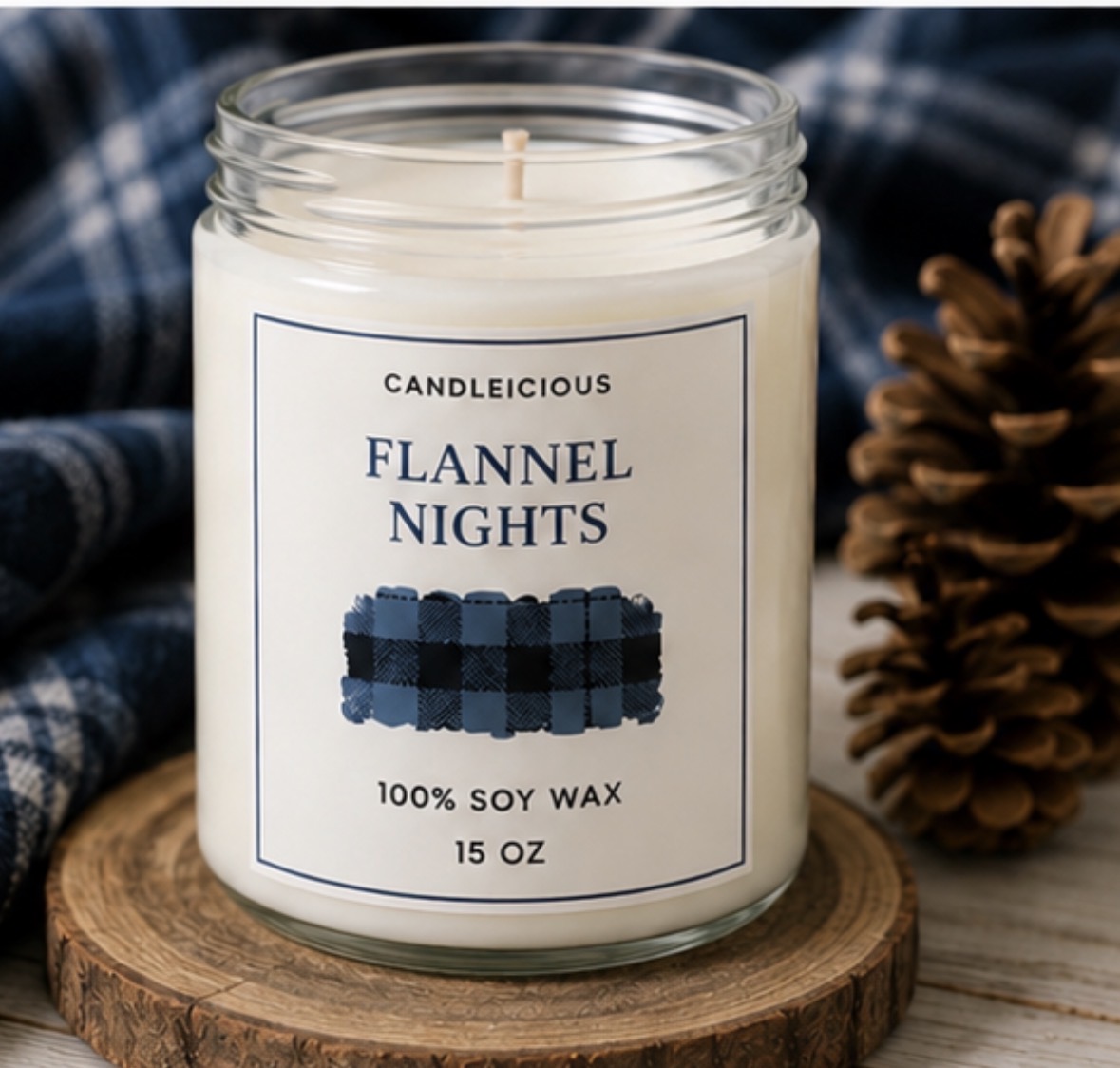 Flannel Nights soy candle, 15 oz