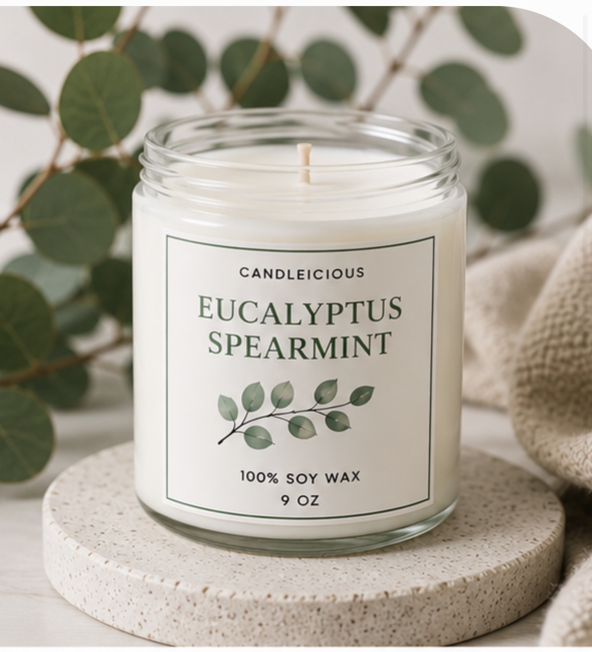 Eucalyptus Spearmint 9 oz soy candle