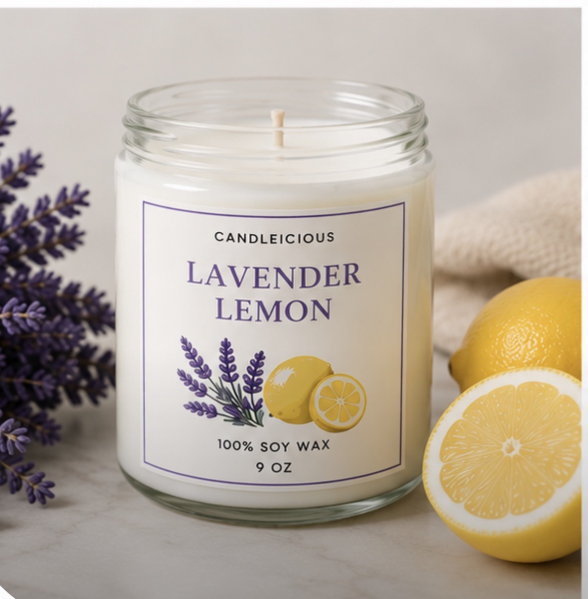 Lavender Lemon 9 oz soy candle