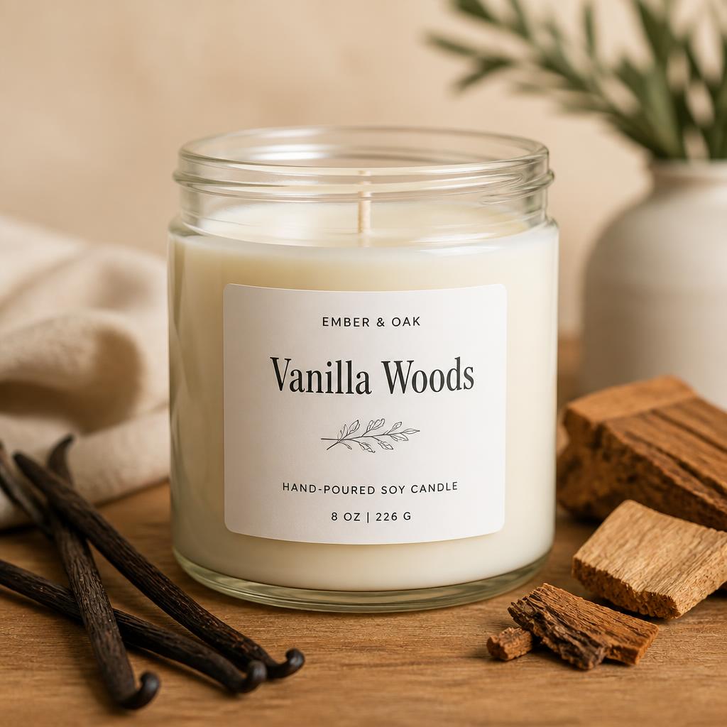 Vanilla Woods soy candle
