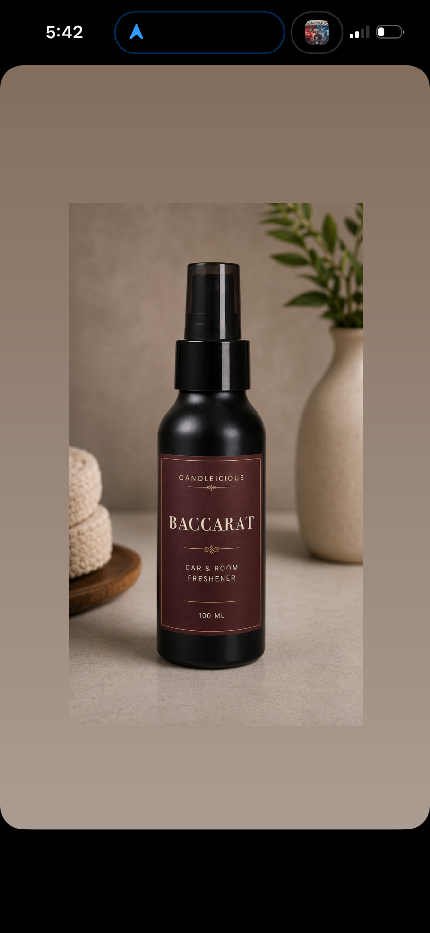 Baccarat car & room freshener spray, 100 ML by Candleicious