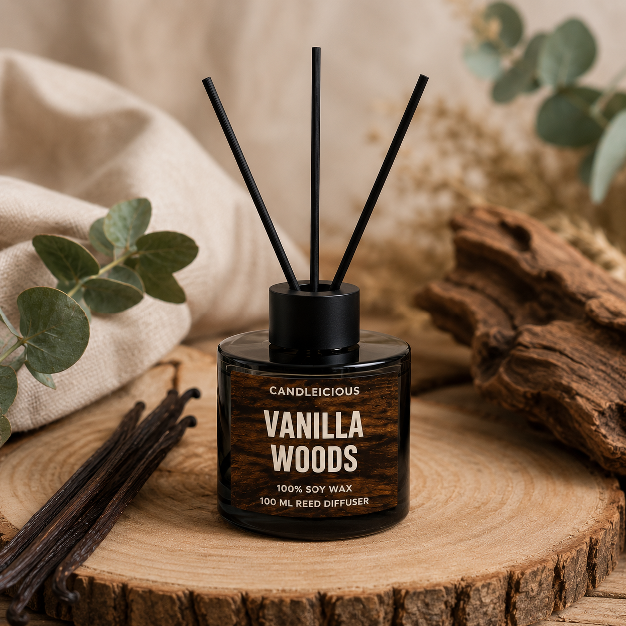 Vanilla Woods reed diffuser