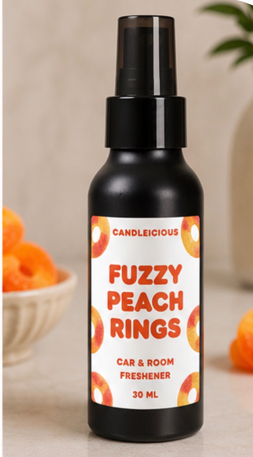Fuzzy Peach Rings car & room freshener spray, 100 ML