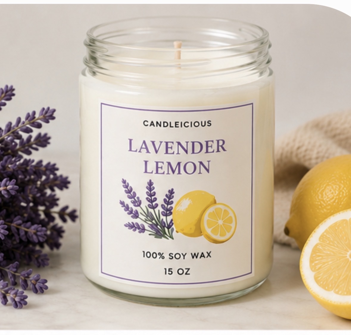 Lavender Lemon soy candle