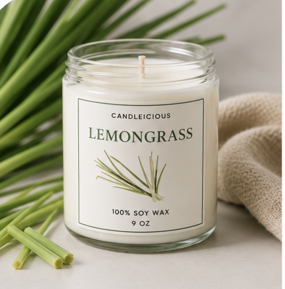 Lemongrass 9 oz soy candle