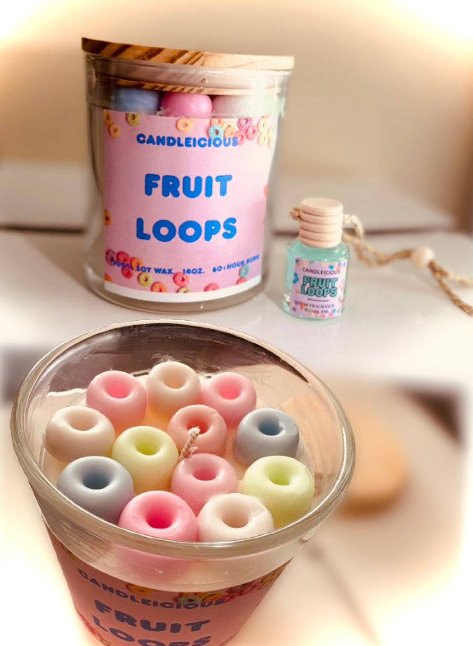 Fruit Loops Soy Candle | Sweet Fruity Cereal Scent | Candleicious
